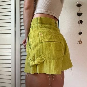 UO Lime Corduroy Carpenter Shorts